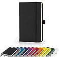 Savvy Bee Premium A6 Notebook New Lined Pocket Hardback Small Journal with pen loop, elastic closure and ribbon marker 196 pages / 98 sheets Notepad Note Book Notes Pad (Black)
