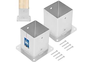 KOTARBAU® Set di 2 Supporto per Pali Quadrati 120 x 120 mm Zincato con Bullonei Manicotto Scorrevole Staffa Palo Legno Supporto Trave Ancoraggio Pali Fissaggio Pali Legno Staffa Pali Legno