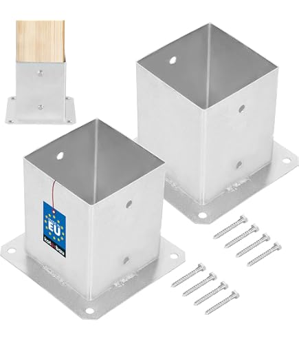 Italfence Pfostenträger Für T-Profil Zaunpfosten 30x30 Mm – Verzinkt, 5 Stück, Mit Montagematerial
