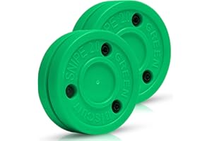 Green Biscuit Paquete de 2 discos de hockey Snipe 2.0, equipo oficial de entrenamiento de hockey de la NHL para prácticas de tiro fuera del hielo, disco de hockey callejero para un mejor manejo y