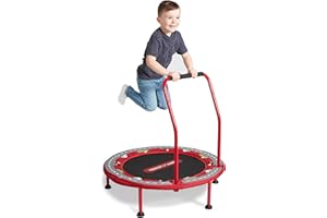 Radio Flyer Trampoline 2-en-1 pour Enfants, Mini Trampoline Rouge de 3 à 6 Ans