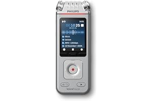 PHILIPS SPEECH Philips VoiceTracer DVT4115 dyktafon, nagrywarka, 8 GB, MP3 i PCM, 3 mikrofi HiFi. Sembly KI rozpoznawanie mowy, tworzenie streszczeń, protokołów sesji i to-DOS