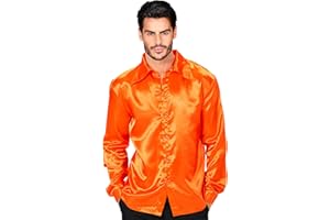 WIDMANN MILANO PARTY FASHION - Koszula disco 70s, koszula z długim rękawem, satynowa koszula, karnawałowa