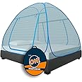 KOLAR Supreme On Wave Pattern Mosquito Net for Double Bed,King-Size Premium Machardani,Strong&Durable,Tent Type,Foldable,Corrosion Resistant,Blue