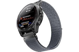 ANBEST Bracelet Nylon pour Garmin Fenix 6/7/5, 22mm Bande scratch Ultraléger pour EPIX 2/Forerunner 965/945/935/Epix 2 Pro 47mm/Approach S62/S60