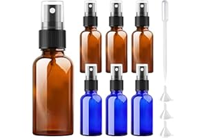 DONQL 6Piezas Pulverizador Cristal Spray de Vidrio,Bote Spray Pulverizador 30ml,Botella Spray Pulverizador Portátil,Spray Bottle con Embudo y Cuentagotas para para Aceites Esenciales Perfumes