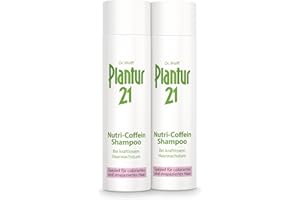 ‎PLANTUR 21 Plantur 21 Nutri-Coffein Shampoo – 2 x 250 ml - Shampoo zur Pflege und Verbesserung des Haarwachstums – für coloriertes und strapaziertes Haar – silikonfrei
