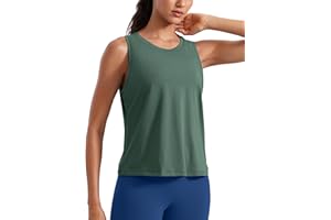 CRZ YOGA Damen Pima Baumwolle Ärmelloses Locker Tank Tops Übung Gym Yoga Tops Athletische Shirts