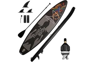 FEATH-R-LITE Aufblasbares Stand Up Paddling SUP Board mit Verstellbarem Mit Paddel,3 Abnehmbare Flossen