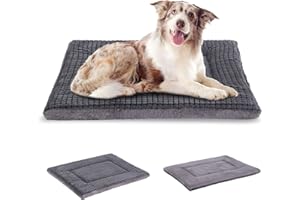 BVAGSS Super miękka ciepła poduszka poduszka dla zwierząt domowych łóżko dla psa i kota, dwustronna możliwość prania łóżko duży pies ortopedyczny XH079 (91 x 58 x 4 cm, jasnoszary)