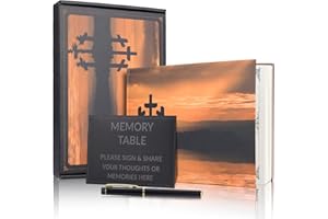 COMBIUBIU Funeral Guest Book for Memorial Service 88 Pages,280 Guests Sign-in Book with Name & Message,in Loving Memory GuestBook for Celebration of Life for Funeral Hardcover