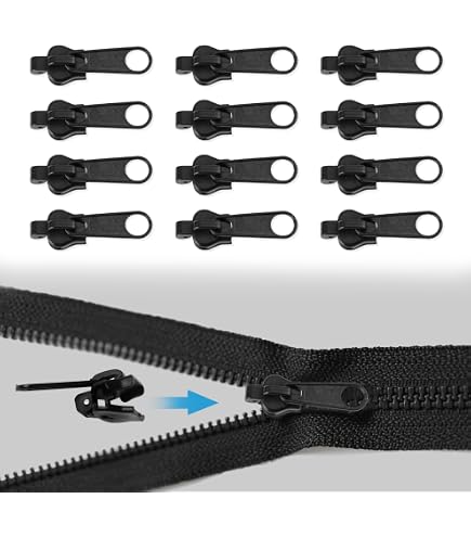 12 Pièces De Curseurs De Fermeture éclair De Rechange - Têtes Détachables Pour Réparer Sacs, Vêtements, Tentes