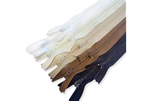 MARARDI [Pack 10] Cerniere [Nude] Nylon [45 cm] Chiusure Lampo per Cucito e Artigianato per Stoffa Vestiti Borse per Cucire a Macchina Patchwork Tessuto di Cotone con Chiusura in Metallo