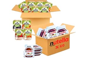 PRO DISTRI 120 Barquettes LE BERGER DES FRUITS/NUT | Assortiment de Portions Individuelles de Pâte à Tartiner et Confitures Pêche, Fraise, Prune, Abricot pour varier les plaisirs au petit déjeuner et au goûter