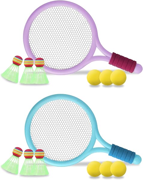 Juego de Raquetas de Tenis para NiñOs,Set de BáDminton para NiñOs,Ligero de BáDminton,de BáDminton para NiñOs,Juego de Raquetas,Raqueta de Juguete,Juegos Deportivos Educativos - 1