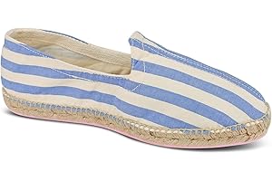 weltenmann Corralejo – Espadrillas Slip-on a Colore a Strisce Larghe in Cotone con Borsa di Stoffa, 41-46, Handmade in Spain