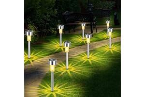 Fohil Lampes Solaires Jardin, 10 Pièces Lumière Solaire Extérieur Étanche Paysage Lampe Eclairage pour Chemins Lumière Décoration de Jardin Patio, Mariage, Noël, Pelouse, Terrasse