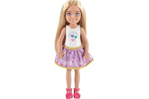 Barbie Famille mini-poupée brune Chelsea et son Chariot à Glaces avec figurine de chat et petits accessoires, jouet pour enfant, FDB33