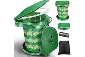 HOVIBU WC Portatile Adulti, Gabinetto da Campeggio, WC Chimico, Toilette da Campeggio Pieghevole, Altezza Regolabile Telescopico, per Campeggio All'aperto, Barbecue, Viaggi, Pesca, Spiaggia