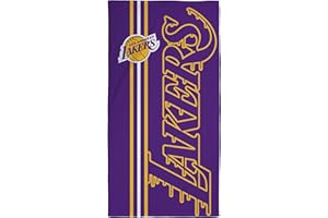 Character World NBA Offizielles Handtuch, super weiches Gefühl, Los Angeles Lakers Basketball Team, lila und gelbes Design, perfekt für Zuhause, Bad, Strand und Schwimmbad, Einheitsgröße, 75 cm x 150