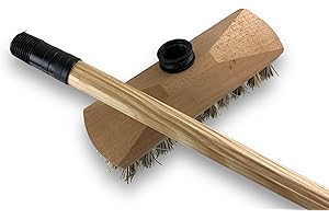 Balai Brosse Lave-Pont 22 cm Imitation chiendent | Manche Bois 1,25 m | Monture Bois | pour Laver récurer ponts terrasses carrelages sols Tapis | Douille vissante Plastique | Kibros 1121