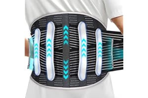 COMFORCE Stützende Rückenstützgürtel Orthopädisch,Hochelastische Rückenstütze mit 6 elastischen Bändern zur Linderung von Kreuzschmerzen, Ischiasschmerzen und Bandscheibenproblemen (Taille：76-102cm)