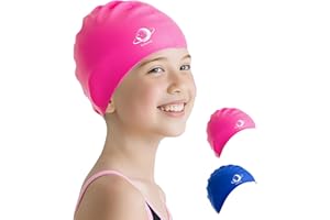 Xcdhemde® Gorro de Natación Infantil de Silicona - Gorros para Piscina Niños y Niñas - Cómodo, Suave, Ajustable y Duradero - Impermeable
