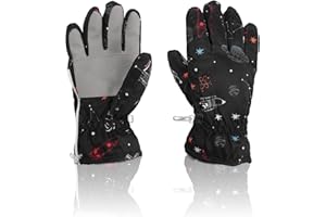 YooxArmor Guantes de Esquí para Niños,Guantes de Nieve de Invierno Impermeables para 4-8 Niños y Niñas,Guantes de Snowboard Resistentes al Viento y al Frío para Esquí y Ciclismo