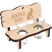 Schnapsbank Mit 2 Gläsern – Lustige Rentnerbank Mit Spruch, Perfektes Geschenk Zum Geburtstag, Ruhestand Oder Als Deko