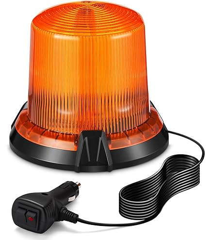 Rotativo LED Ambra R65 Omologato - Luce Emergenza Con Base Magnetica Per Trattori E Veicoli Agricoli 12/24V - Foto 5