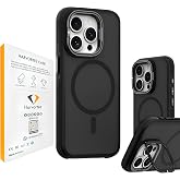 HARVORTEZ iPhone 14 Plus/15 Plus Kılıf MagSafe Uyumlu, G&uuml;&ccedil;l&uuml; Manyetik Cep Telefon Kılıfı, Metal STANDLI, Mat Darbe Emici Kapa