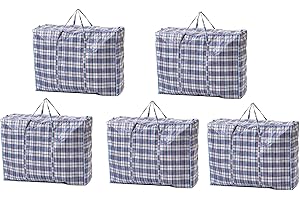 EVINOS 5 PACK Strong Extra large Jumbo Storage Laundry zipped bag Reusable (100 X 60 X 28)