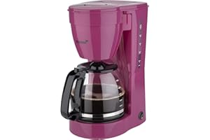 Korona 10119 Cafetera | Cafetera de filtro I para 12 tazas de café | Olla de vidrio | Color Berry | 800 Vatios