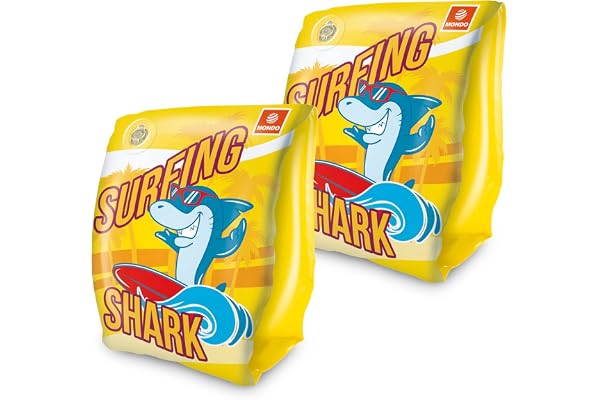 Mondo Leksaker - SURFING SHARK Armband - Säkerhetsarmstöd för barn - PVC-material - Lämplig för barn från 2 till 6 år med vikt 6-20 kg - 16919