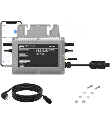 Buyweek SMI-800W-R Mikro-Solarwechselrichter 800 W, MPPT, WLAN, IP65, Für 2x 500W Module, Netzgekoppelt Mit Smart-Life-App