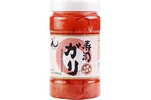 YUHO Pickled Sushi Ginger 340g, Japanese Pink Gari Sushi Ginger Fat Free, Kosher, BRC, No MSG, Low Cal