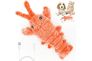 Audasi Cute Interactive Dog Toy, Floppy Lobster Funny Interactive Cat Dog Plush Toys Jumping Moving Dog Toys Wiggly Lobster Dog Toy Electric Simulation Pet Puppy Chew Toys