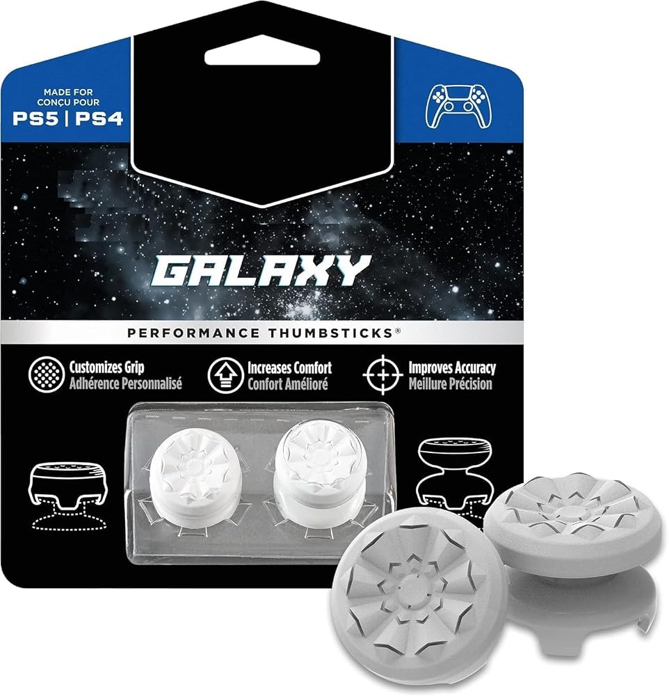 Galaxy White PlayStation 4 (PS4) ve PlayStation 5 (PS5) için | Performans Kontrol Cihazları | 1 Yüksek, 1 Orta | Beyaz