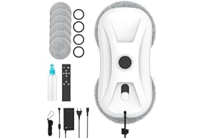 Oamger Fensterputzroboter 5600Pa, Fensterputzroboter mit Doppelstrahl Sprühfunktion, Fensterreiniger Roboter mit Fernbedienung, 3 Reinigungswege, Intelligente Navigation und Kantenerkennungssystem