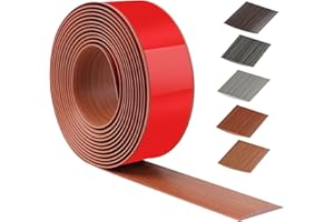 ZTOWOTO 400 cm X 5 cm Barre De Seuil Adhesive, Seuil De Porte Adhesif PVC, Barres De Transition De Seuil Pour Cuisine, Salon, Pour Joindre Les Renfoncements Du Sol, Du Carrelage Ou Du Tapis(Noyer)