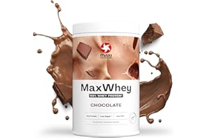 ‎MAXINUTRITION MaxiNutrition MaxWhey 100% Whey Proteinpulver Schokolade 420 g Dose, ergibt 14 Protein-Shakes à 23g Eiweiß, ohne künstliche Aromen, inkl. Vitamin B6, Made in Germany