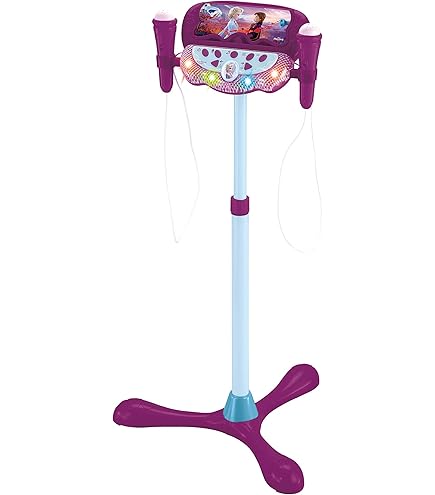 Microphone Licorne Avec Pied Lumineux Et Haut-parleur - LEXIBOOK - Enfant - Pile - Rose