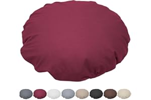 Nurtextil24 Kissen Rund 40cm Ø Durchmesser Bordeaux 100% Baumwolle Bodenkissen Sitzkissen mit Füllkissen Rundkissen Stuhlkissen Bettkissen Sofakissen Kopfkissen Dekokissen Rückenkissen Waschbar