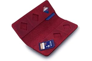 MegaGear - Porta schede SD in pelle, colore: Rosso