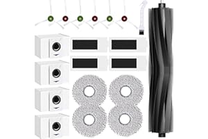 ‎BEWOS BEWOS 20PCS Ersatzteile-Set - Zubehörset für Ecovacs Deebot T20 Omni / T20e Omni Saugroboter, Hauptbürste, 6 Seitenbürsten, 4 Wischtücher, 4 HEPA-Filter, 4 Staubbeutel, All-in-One Zubehör-Komplettset