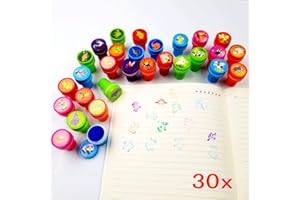 JZK Animal de la ferme + dinosaure + animal sauvage, 30 tampons encreurs pour les enfants timbre ensemble auto-encreur stamper pour les enfants fête d'anniversaire sac filler parti faveur de Noël