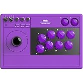 8Bitdo Arcade Stick Bluetooth Kablosuz Nintendo Switch/Switch 2, PC, Steam &amp; Raspberry Pi Uyumlu (Mor)