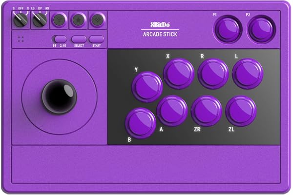 8Bitdo Arcade Stick for Switch/Switch 2 & Windows PC, Wireless Bluetooth, 2. Adapter & Wired USB-C Arcade Fight Stick, Dynamic Button Layout, Macro Buttons, Turbo Functionality