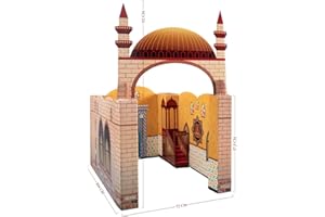 MYMESCID Portable Cardboard Masjid for Kids - Easy Assemble Prayer House - Perfect Islamic Gift - Ramadan Decoration, Ramadan Calendar, Mini Mosque