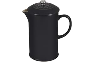 Le Creuset Cafetière avec Piston en Inox, 1L, Céramique, Noir Mat, 91028200000000
